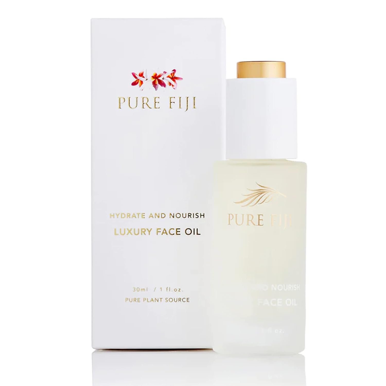 PURE FIJI Hydrate & Nourish Luxury Face Oil Face Moisturizer for Women, Skin Brightening Serum – Anti Aging, Reduce Wrinkles & Dark Spots, Coconut Oil For Face Organic, 1 Fl.Oz