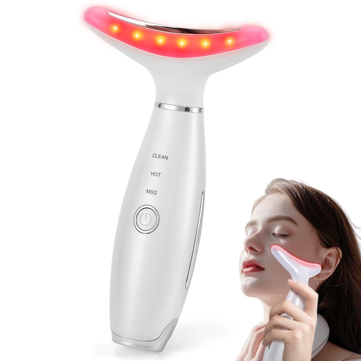 LATME Facial Massager,Neck Face Massager Tool,3 Mode Massage with Heat,Portable Beauty Instrument for Skin Care Women Gift