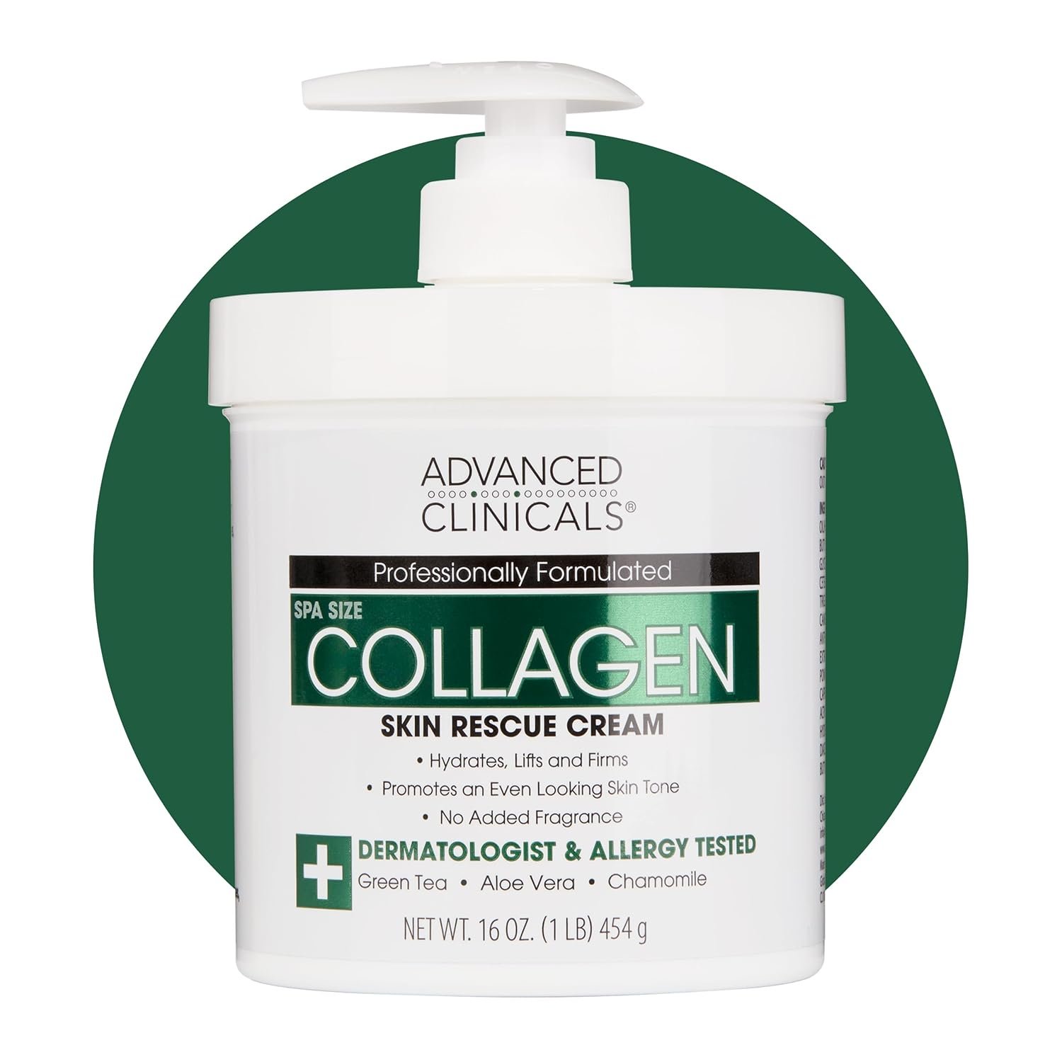 Advanced Clinicals Collagen Cream Body & Face Moisturizer | Dry Skin Rescue Collagen Lotion | Skin Tightening Cream | Firming + Tightening Lotion | Body Skin Care Products, 16 Ounce