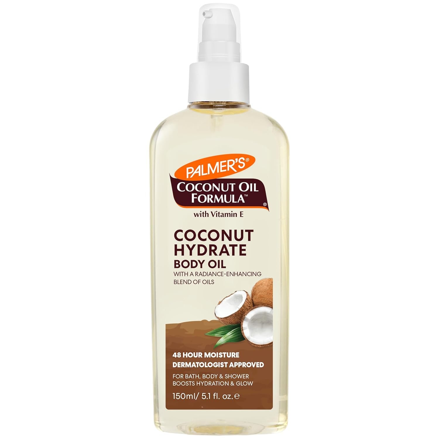 Palmer’s Coconut Oil Formula Body Oil, Body Moisturizer with Green Coffee Extract, Bath Oil for Dry Skin, 5.1 Ounces (Spray Cap)
