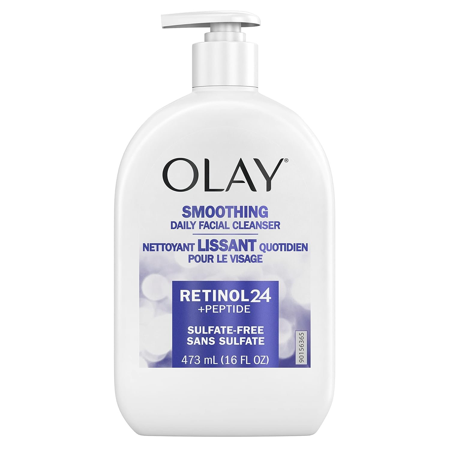 Olay Face Wash, Daily Facial Cleanser with Retinol, Peptides & Glycerin – Smoothing, Noursihes Skin Surface, Hydrates while Cleansing – Sulfate-Free, Paraben-Free, 16 Oz
