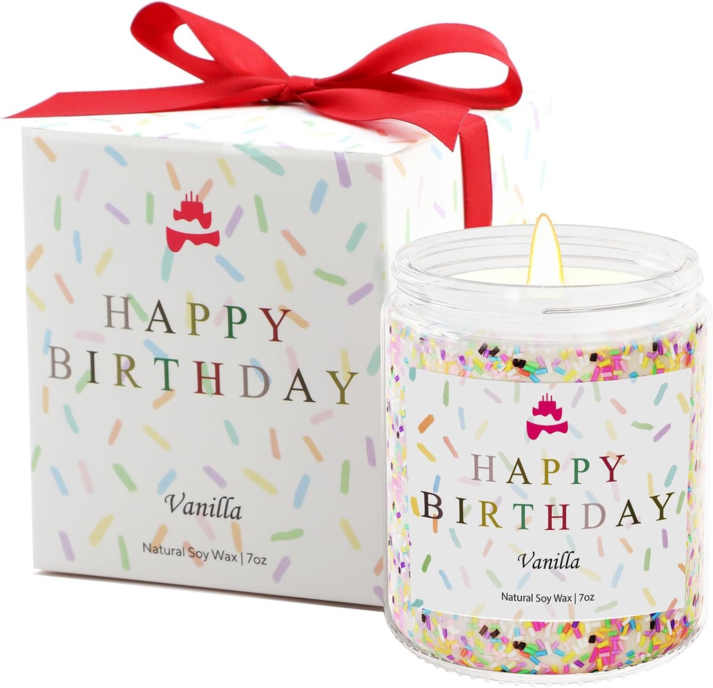 Lihome Happy Birthday Candle – Birthday Gifts for Women, Men, Mom, Dad, Sister, Teacher, Friends – Best Gifts for Her Ideas, Natural Soy Wax Vanilla Scented Candles
