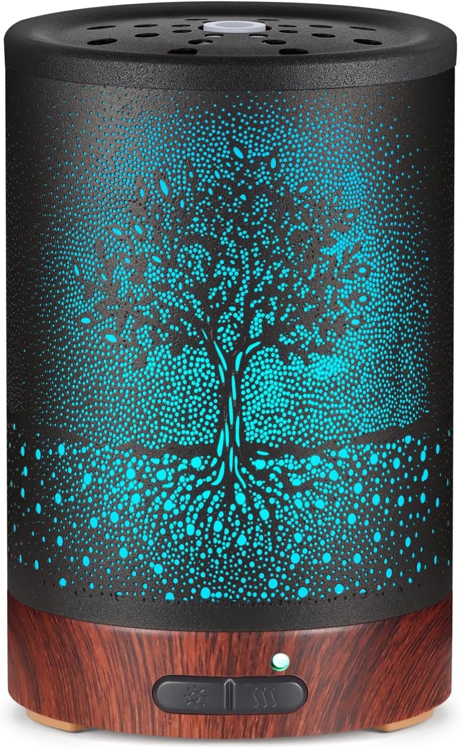 Essential Oil Diffuser- Aromatherapy Diffuser with7 Colors Light and Auto-Off for Women Metal Cool Mist Humidifier for Home and Office for Mom Women(Tree)