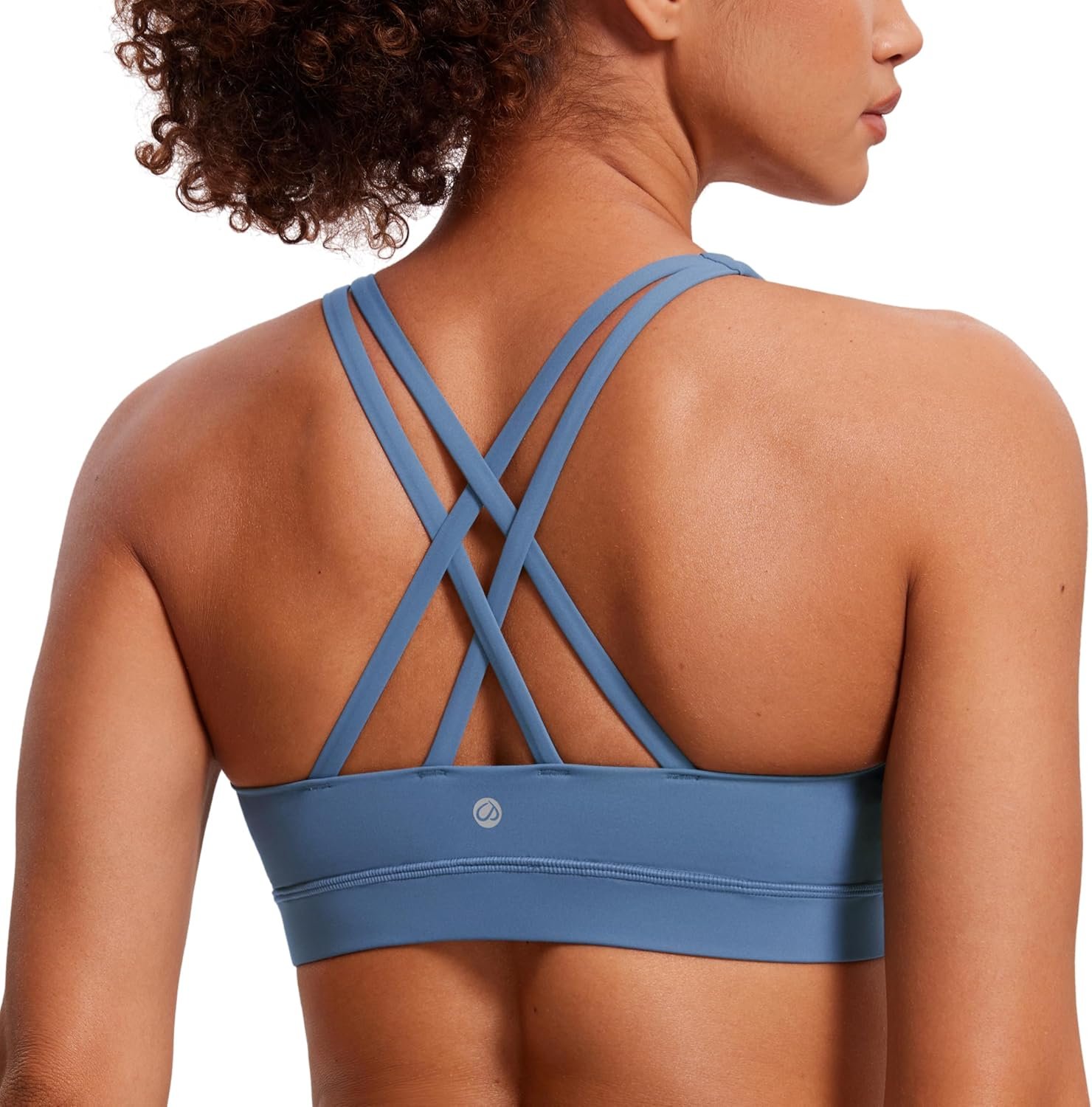 CRZ YOGA Naked Feeling Strappy Padded Sports Bras for Women – Fitness Workout Top Criss Cross Back Yoga Cami