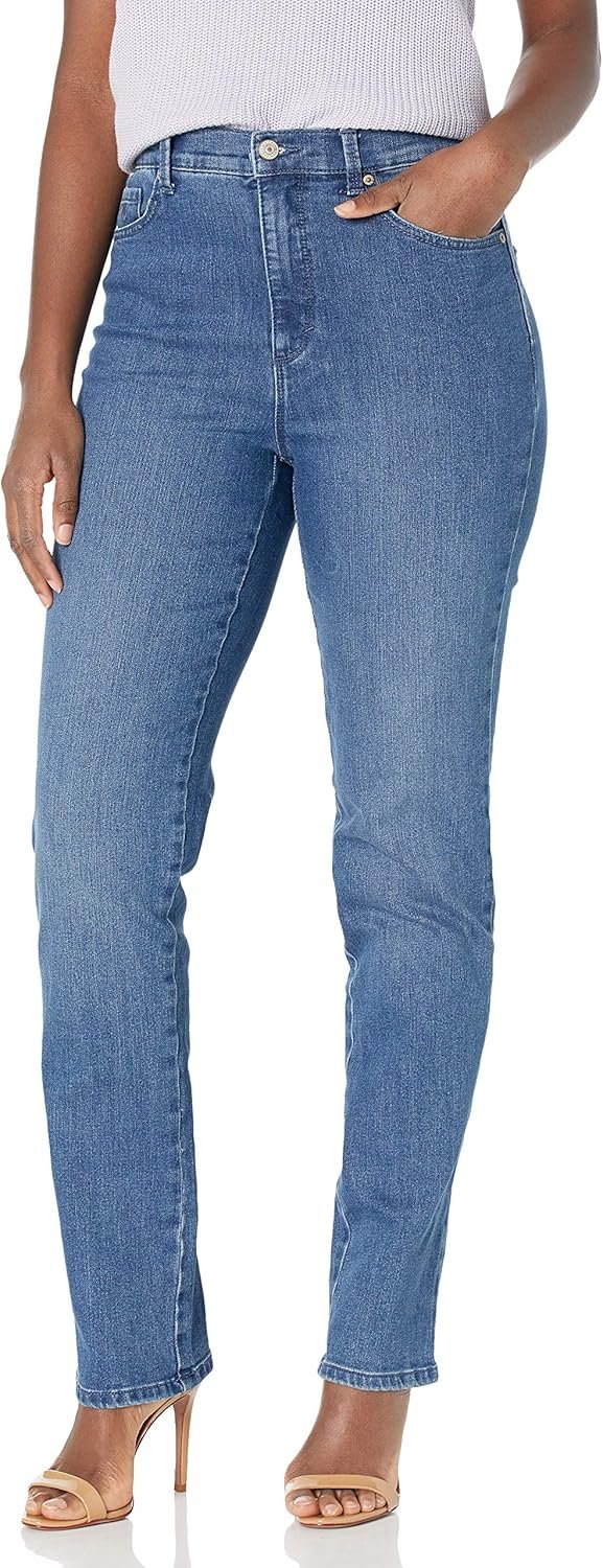 Gloria Vanderbilt Womens Amanda Classic High Rise Tapered Jean Petite
