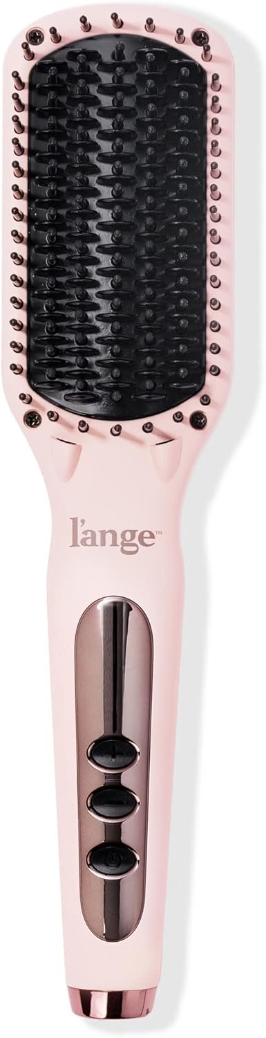 L’ANGE HAIR Le Vite Straightening Brush | Heated Straightener Flat Iron for Smooth, Anti Frizz Hair | Dual-Voltage Electric Brush Straightener | Hot Brush for Styling