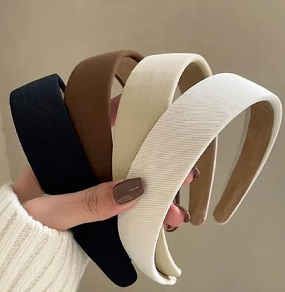 Huachi Headbands for Women Non Slip Trendy Headbands for Women’s Hair 1 inch Wide Cute Headband for Girls, Fall Head Bands Elastic Hair Bands for Womens Fashion Accessories for Women 4PCS