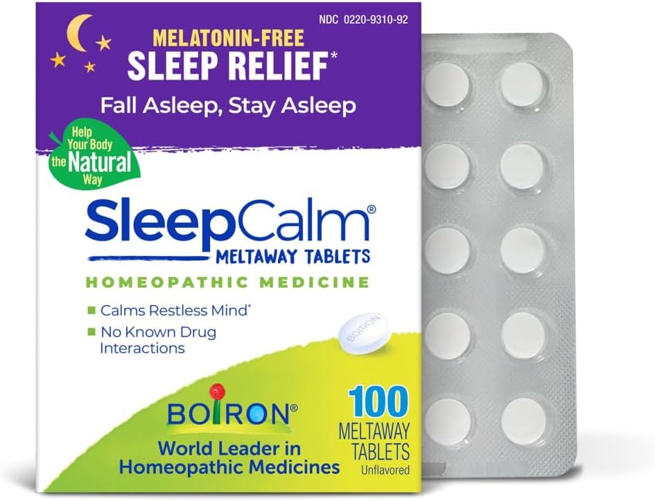 Boiron SleepCalm Tabs – 100 Count for Deep, Relaxing, Restful Nighttime Sleep – Melatonin-Free and Non Habit-Forming Sleep Calm Meltaway Tablets