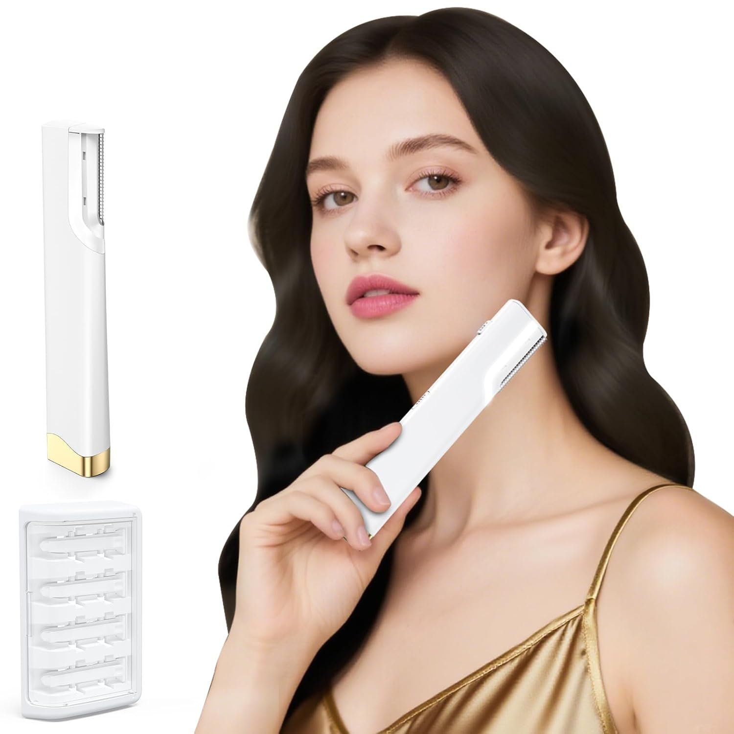 Lovsheme Sonic Dermaplane Razor for Women Face, Three-Speed Rechargeable Dermaplane Razor with 5 Refill Blades, Facial Hair & Peach Fuzz Remover for Women,Sonic Dermaplaning Tool