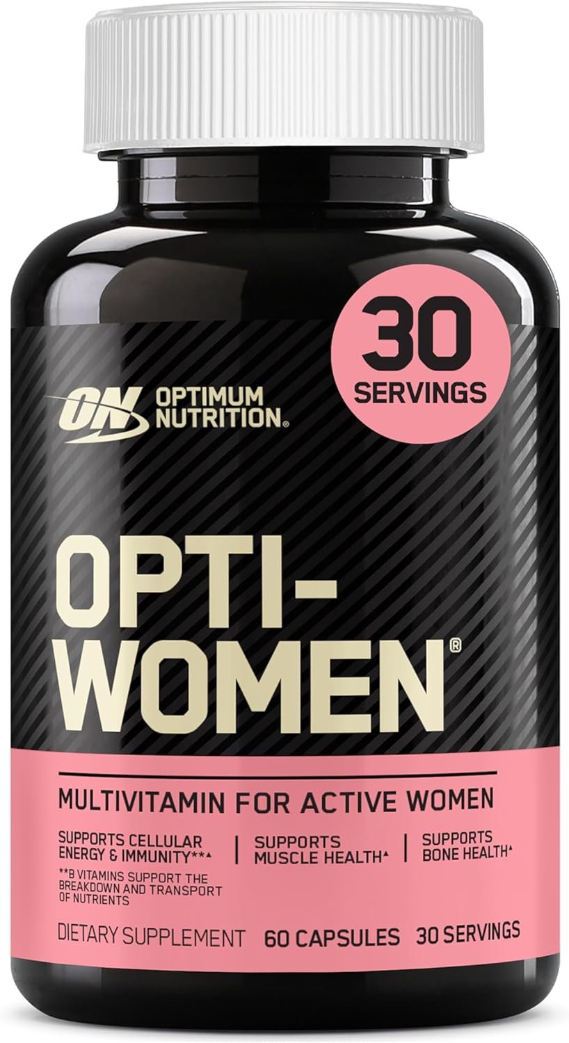 Optimum Nutrition Opti-Women Daily Multivitamin for Women, Immune Support Supplement With Iron, 30 Day Supply, 60 Count, (Packaging May Vary)