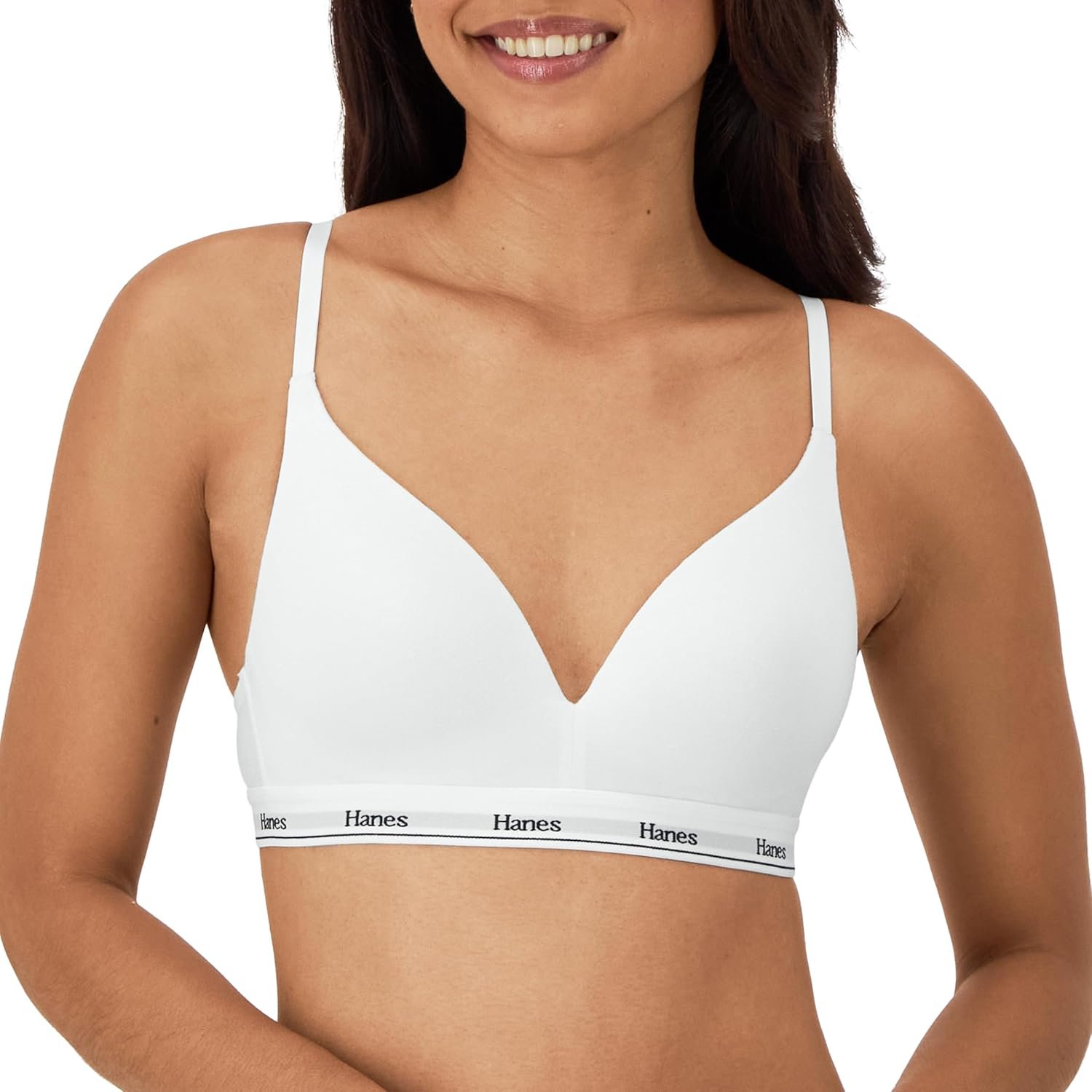 Hanes Women’s Originals Full Coverage Contour Wireless Stretch Cotton T-Shirt Bra