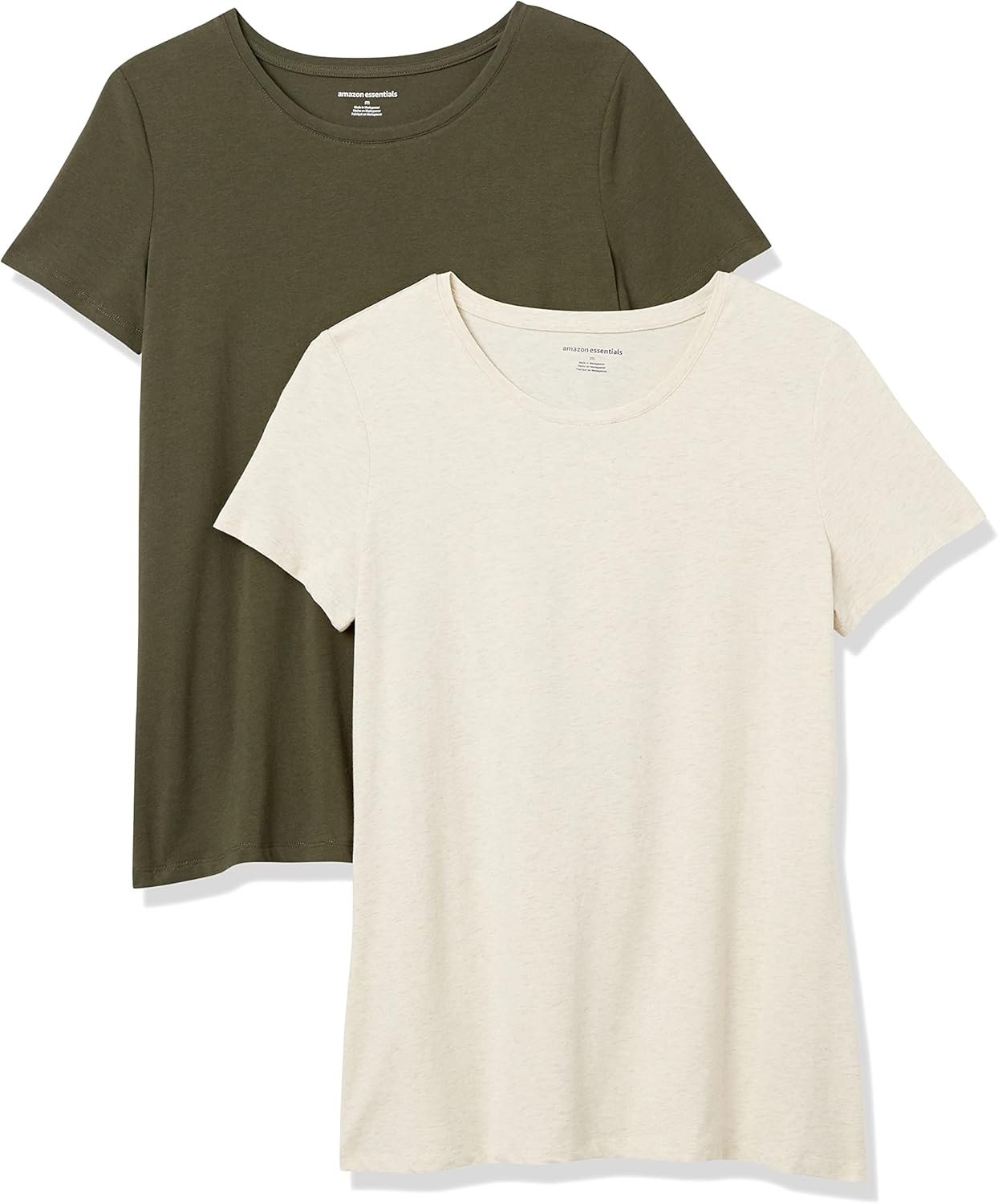 Amazon Essentials Women’s Regular-Fit Short-Sleeve T-Shirt (Crewneck and V-Neck Options), Multipacks