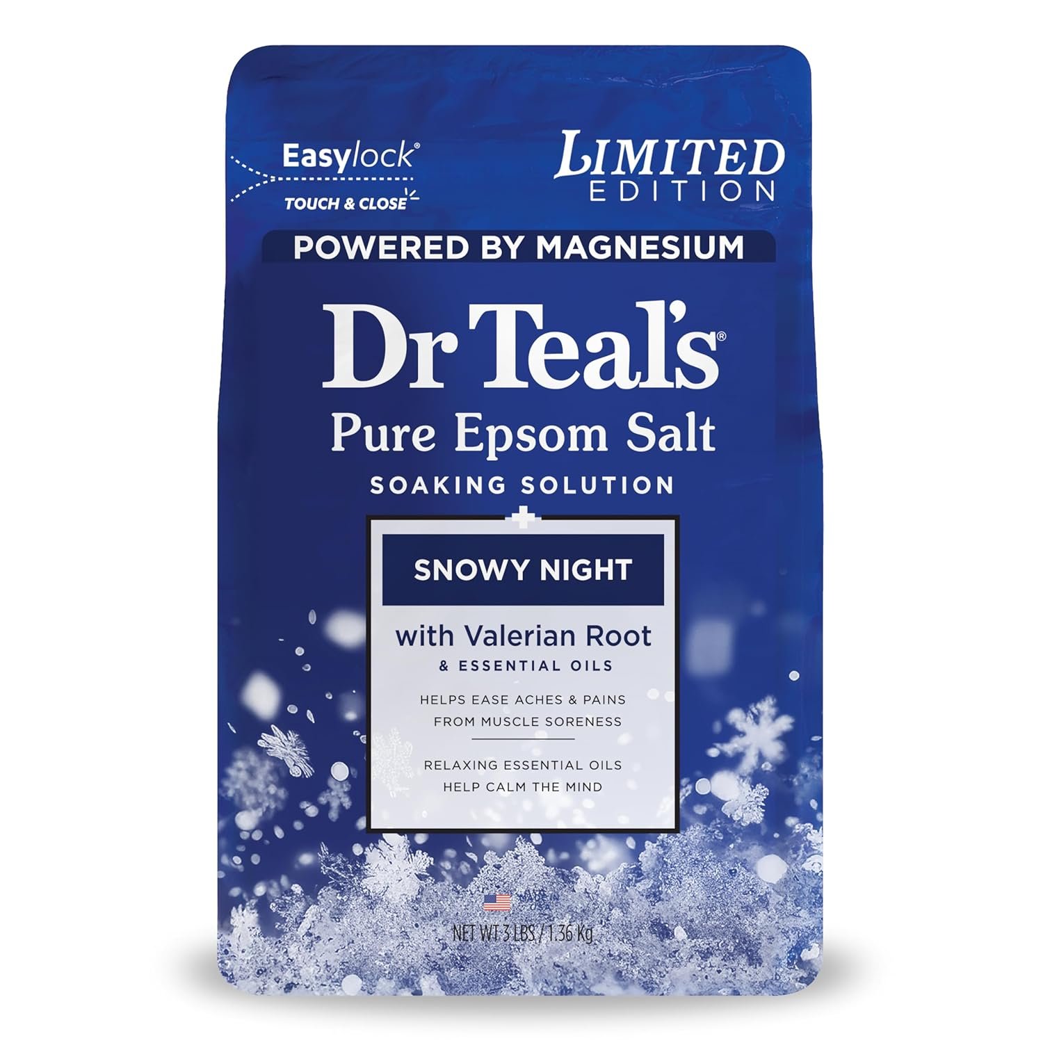 Dr Teal’s Epsom Salt Magnesium Soak, Snowy Night, 3 lbs