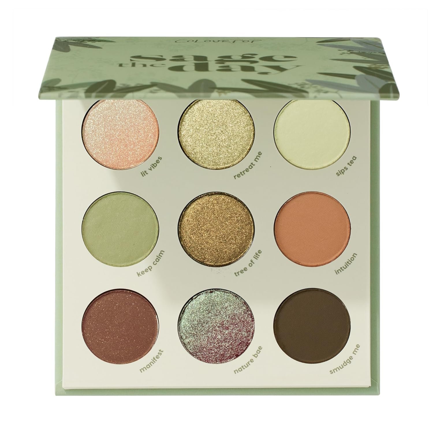 ColourPop Sage the Day Eyeshadow Palette – Sage & Olive Palette with Metallic and Matte Finishes – High-Pigment Eye Makeup with a Long-Wearing Formula (0.3 oz)