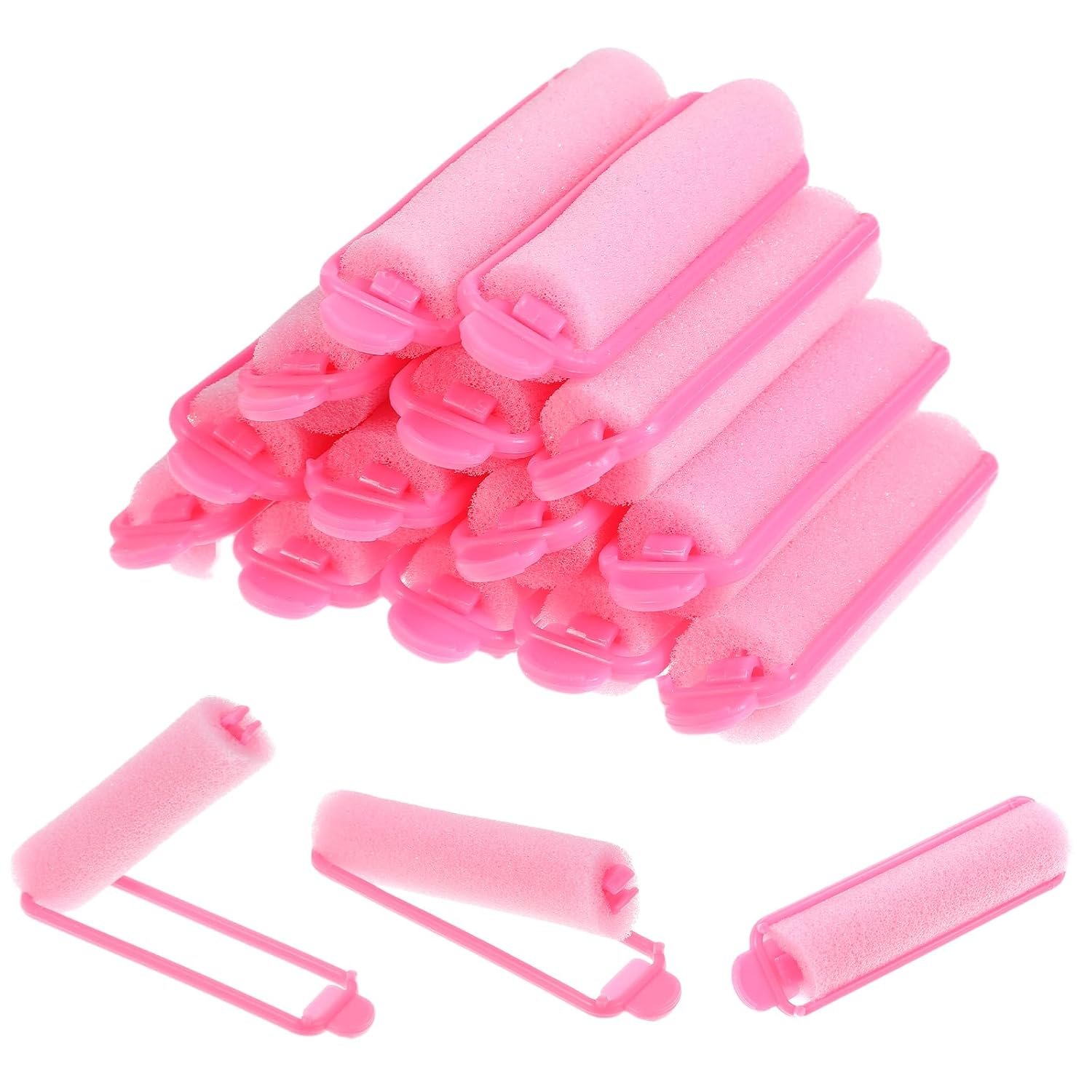 14 Pcs Foam Hair Rollers Sponge Hair Rollers for Women 2.75 In Hair Rollers to Sleep In Foam Curlers Soft Hair Rollers Heatless Curlers for Fine Thin Hair Sponge Rollers for Women’s Hair,Pink