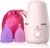 ROSA RUGOSA Menstrual Cup Steamer, Portable Menstrual Cup Wash Kit, Comes with Two Reusable Period Cup, High Temperature, Great Partner for Women Travel (Light Pink)