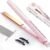 Faszin Professional Hair Straightener, 1.18 inch Ionic Titanium Plate, 20S Fast Heat Up Flat Iron with Clear LED Display, 2 in 1 Straightener and Curler Styling Tool for Straighten Hair (Pink)
