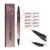 2-in-1 Curved Eyebrow Pen and Eyeliner with 10Pcs Brow Stencils, Microblading Eyebrow Pencil with 4 Fork-Tip and Curved Precise Tip, Waterproof and Long Lasting Eyebrow Pencils for Women, Soft Brown