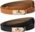 Women Skinny Leather Belt Solid Color Alloy Turn Lock Adjustable Waistband for Dresses Jeans Coats