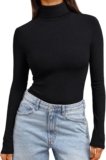 Trendy Queen Women’s Turtleneck Long Sleeve Shirts Spring Fashion Basic Thermal Underwear Tops Winter Clothes 2026