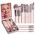 BS-MALL Makeup Brushes Foundation Powder Concealers Eye Shadows Makeup Set with LED light Mirror 14 Pcs Mini Makeup Brushes (APINK)