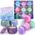 Bath Bombs Gift Set – 5 Large Fizzy Spa Bombs with 4 Scented Candles for Women – Moisturizing Bubble Bath with Essential Oils for Valentine’s, Birthday Gifts