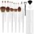 Makeup Brushes With Case 20PCs Professional Makeup Brush Set, Foundation Powder Eyeshadow Brush Set Eyebrow Concealer Contour Travel Brushes Kit with Holder & 2 Powder Puff-White